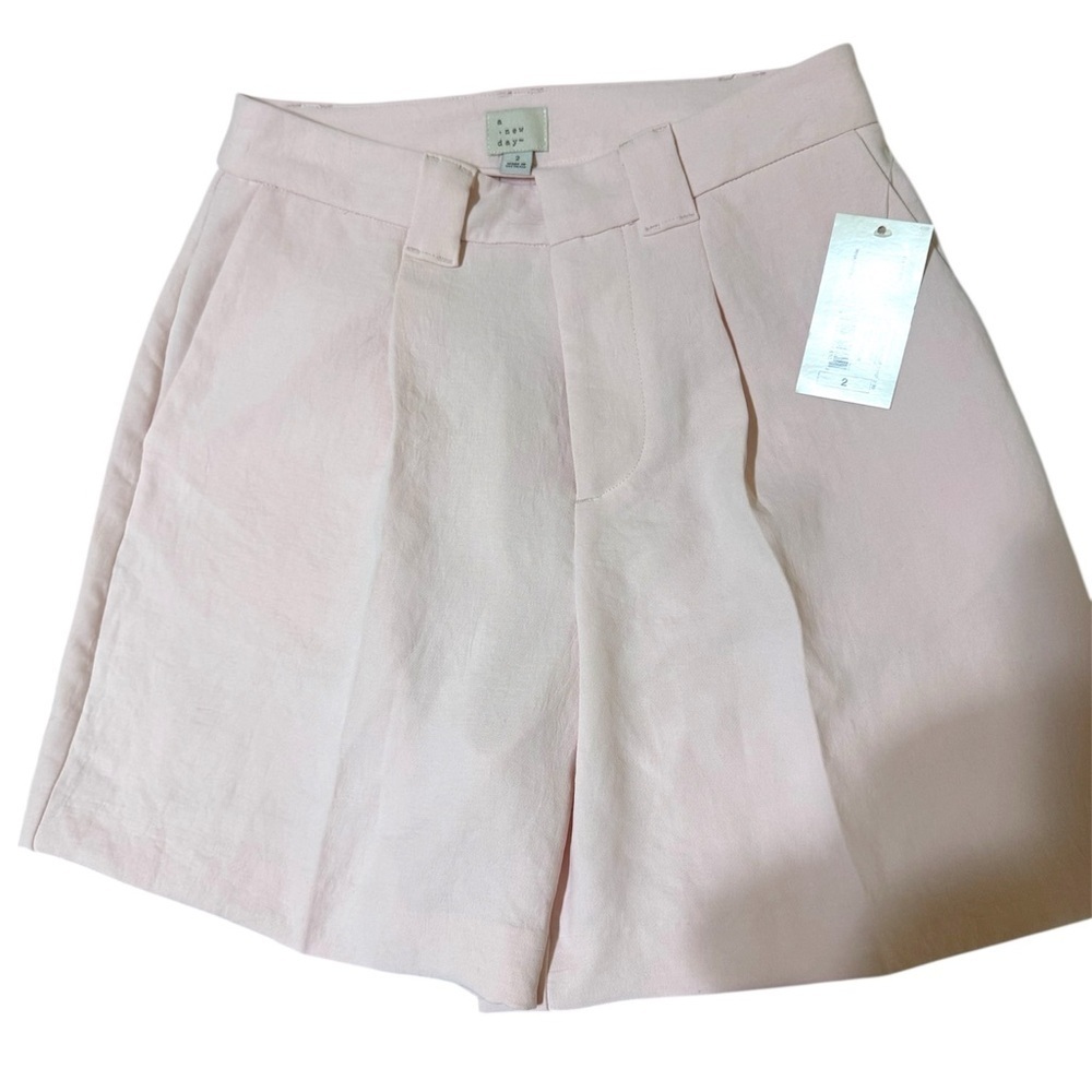 A New Day Pink Bermuda Shorts High-Waisted Tailored